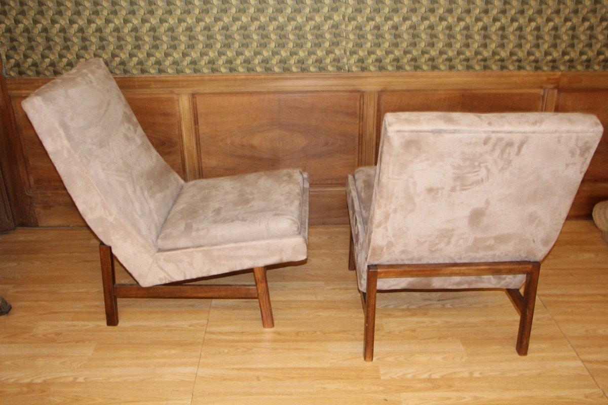 Pair Of Arp Armchairs, Pierre Guariche, Joseph-andré Motte And Michel Mortier-photo-3