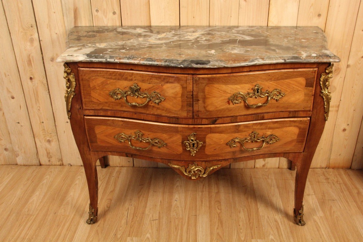 Commode Sauteuse d'époque Louis XV-photo-2