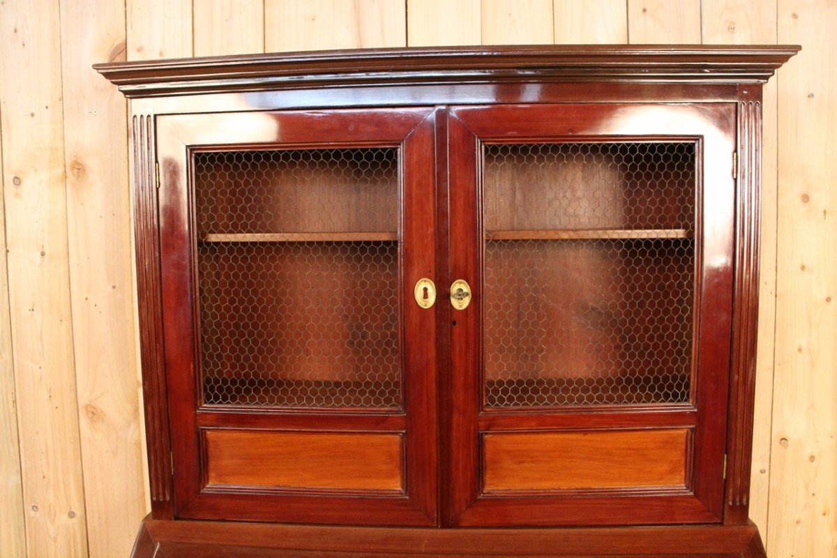 Scriban Bookcase In Solid Mahogany, 18th Century, Louis XVI, Port Furniture-photo-4