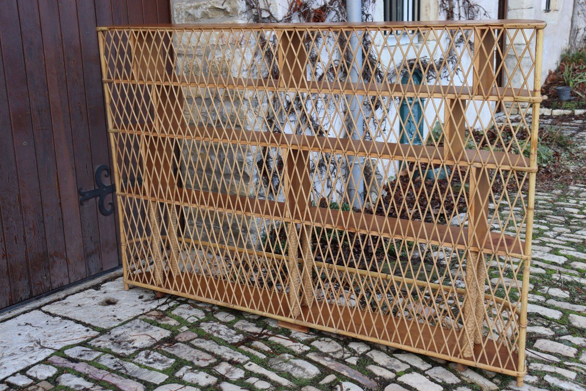 Rattan Bookcase/shelf By Audoux Minet-photo-6