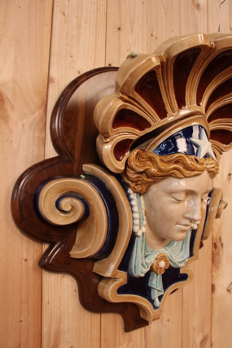 Impressionnant Buste De Femme En Faience De Choisy Le Roi Art Nouveau -photo-4