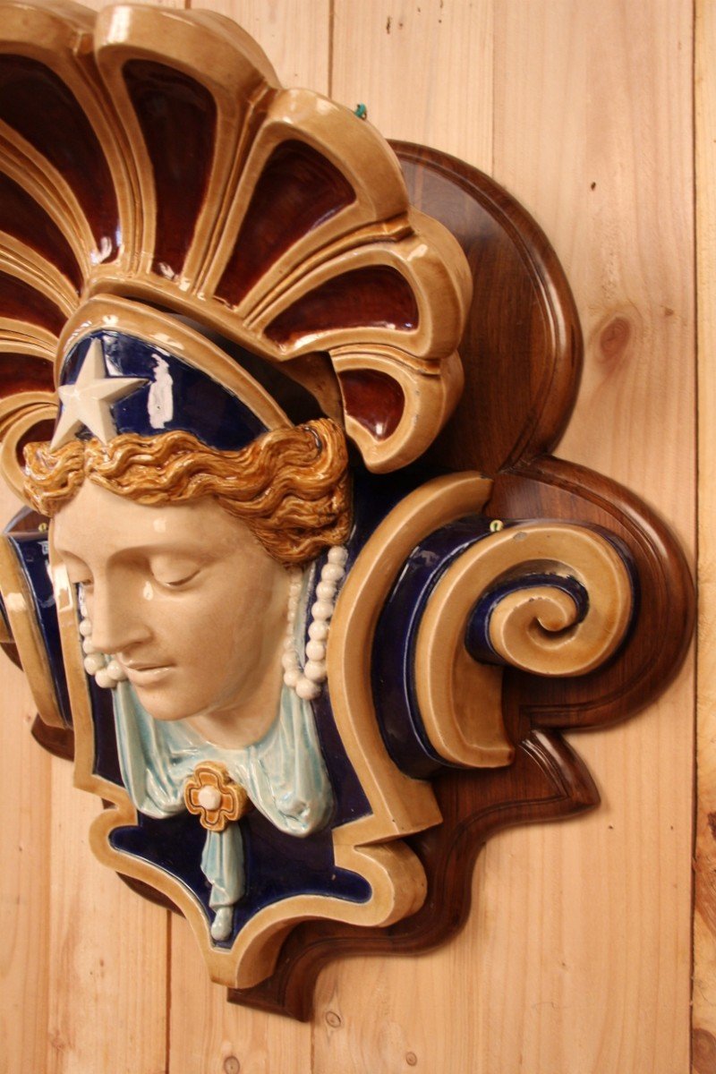 Impressionnant Buste De Femme En Faience De Choisy Le Roi Art Nouveau -photo-1