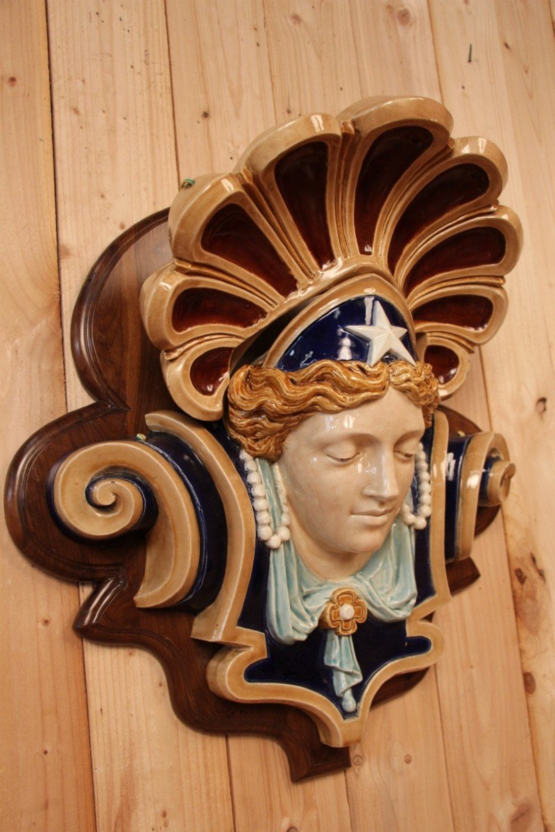 Impressionnant Buste De Femme En Faience De Choisy Le Roi Art Nouveau -photo-5