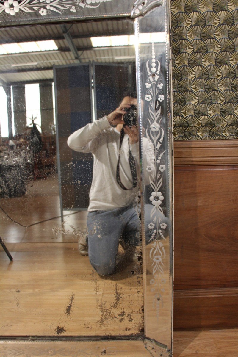 19th Century Murano Plate Mirror-photo-3