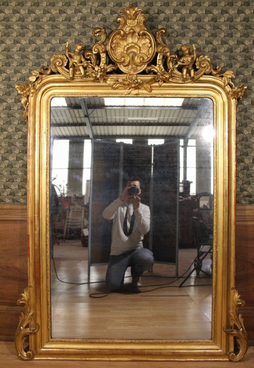 Louis Philippe Dorné Mirror With Putti 19th Century