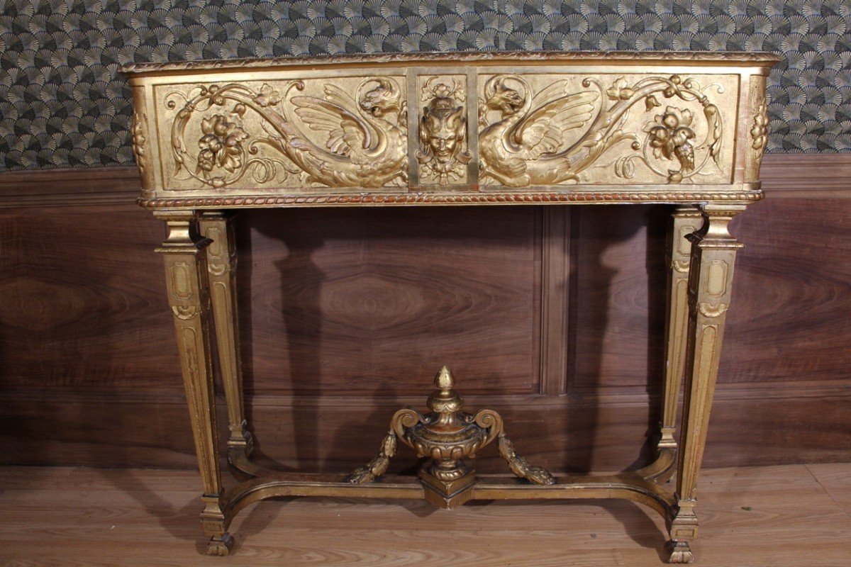 19th Century Gilded Wood Planter -photo-2