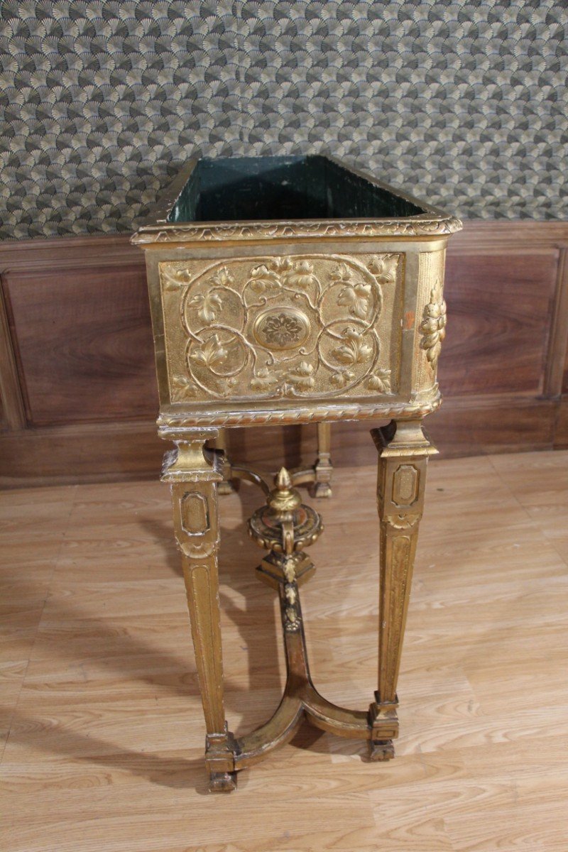 19th Century Gilded Wood Planter -photo-2