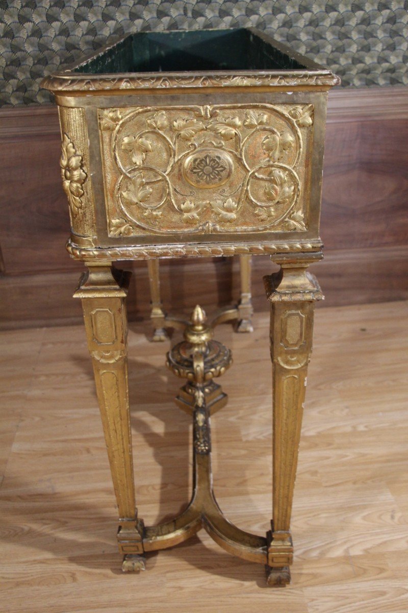 19th Century Gilded Wood Planter -photo-3