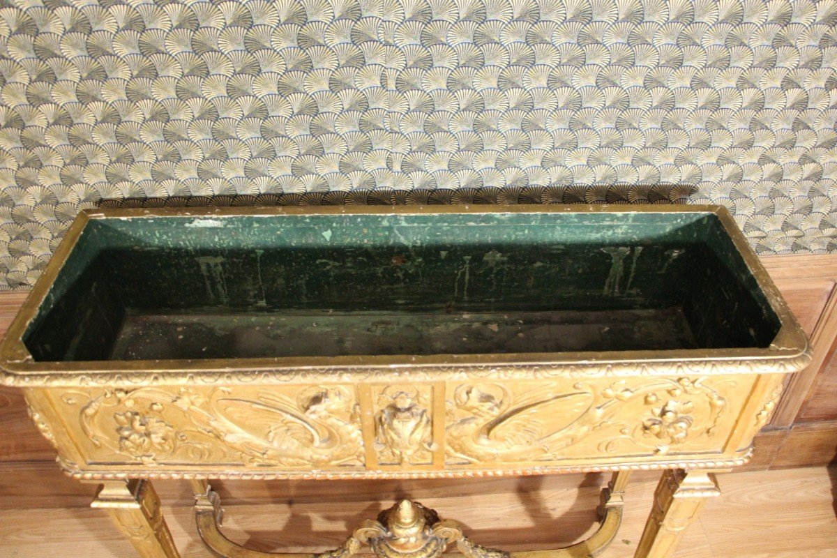 19th Century Gilded Wood Planter -photo-4