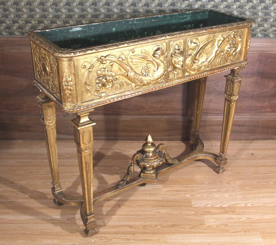 19th Century Gilded Wood Planter 