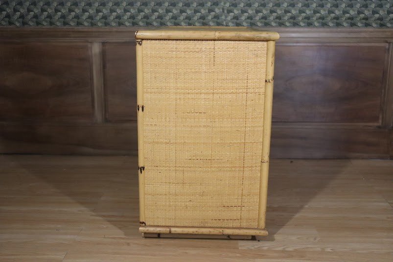 Dal Vera Bamboo And Wicker Chest Of Drawers, 1960s-photo-3