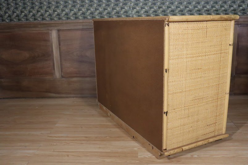 Dal Vera Bamboo And Wicker Chest Of Drawers, 1960s-photo-4