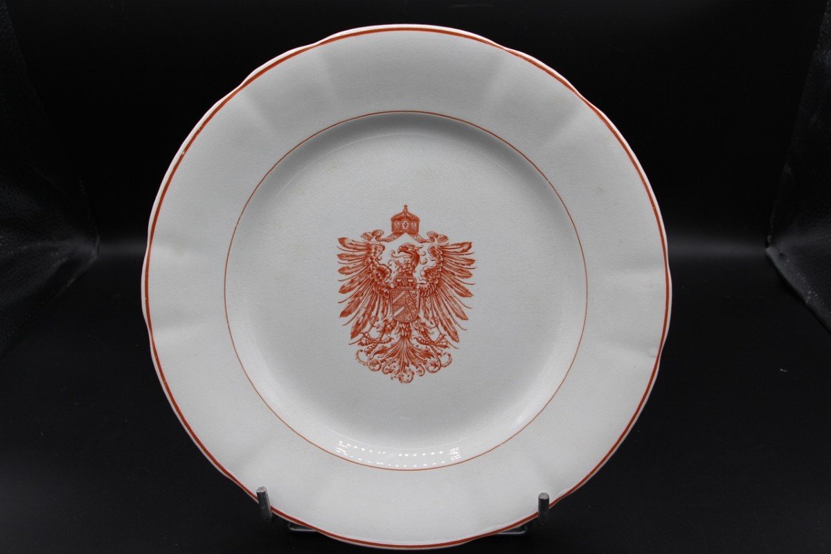 Série De 12 Assiettes Du Service Personnel De Guillaume II Au Palais Impérial De Strasbourg -photo-2