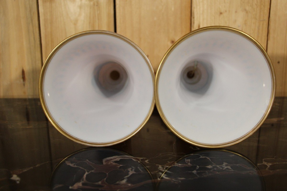 Pair Of Charles X Cornet Vases In Baccarat Opaline -photo-3