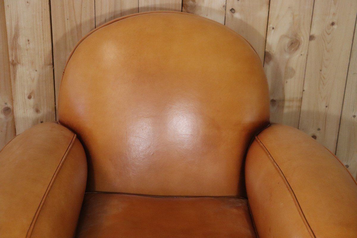 Fauteuil Club Vintage En Cuir-photo-4