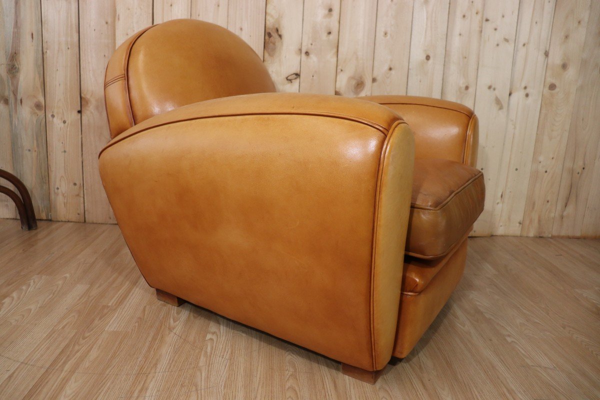 Fauteuil Club Vintage En Cuir-photo-3