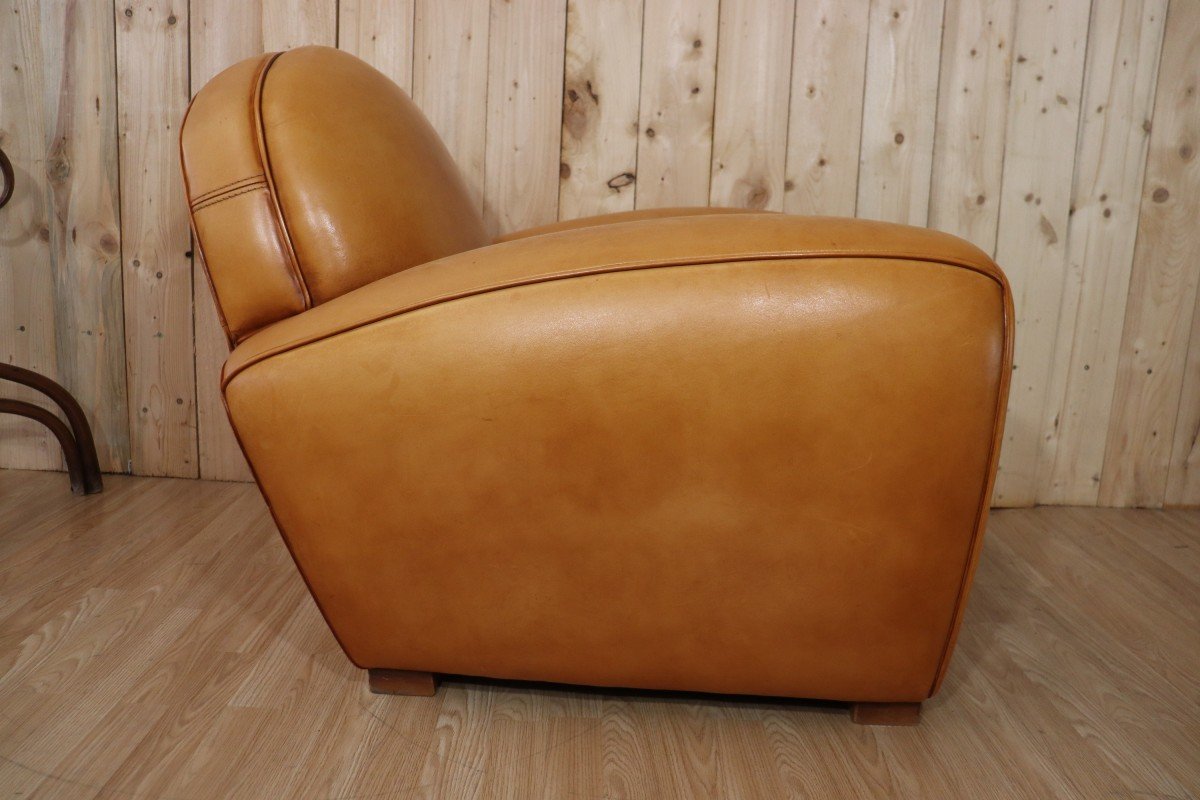 Fauteuil Club Vintage En Cuir-photo-4