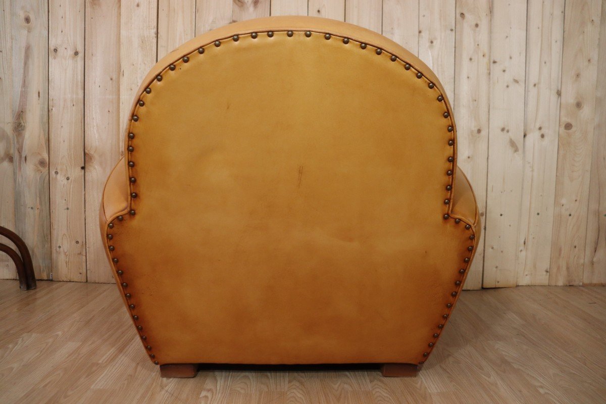 Fauteuil Club Vintage En Cuir-photo-5