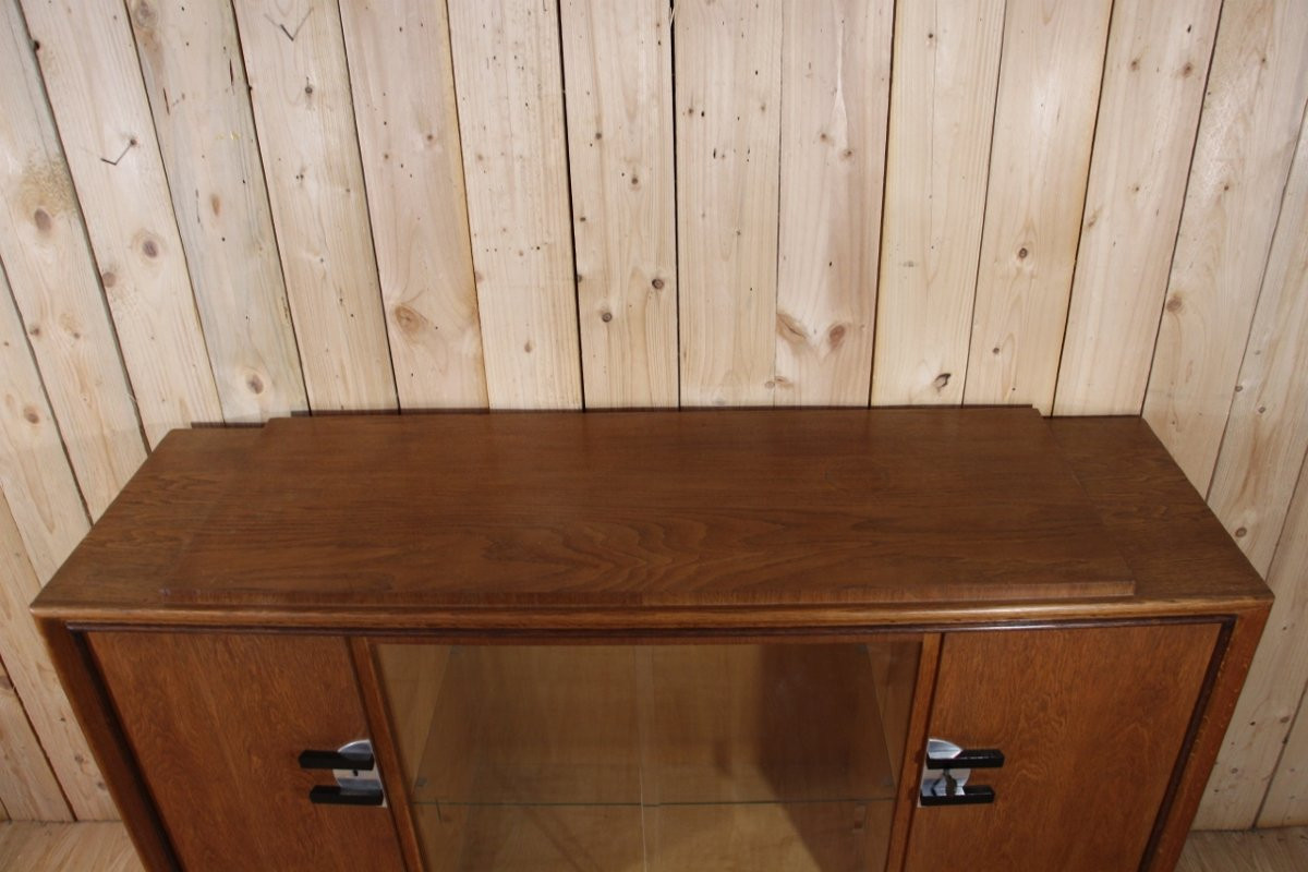 Art Deco Period Sideboard In Light Oak By Auguste Vallin -photo-4