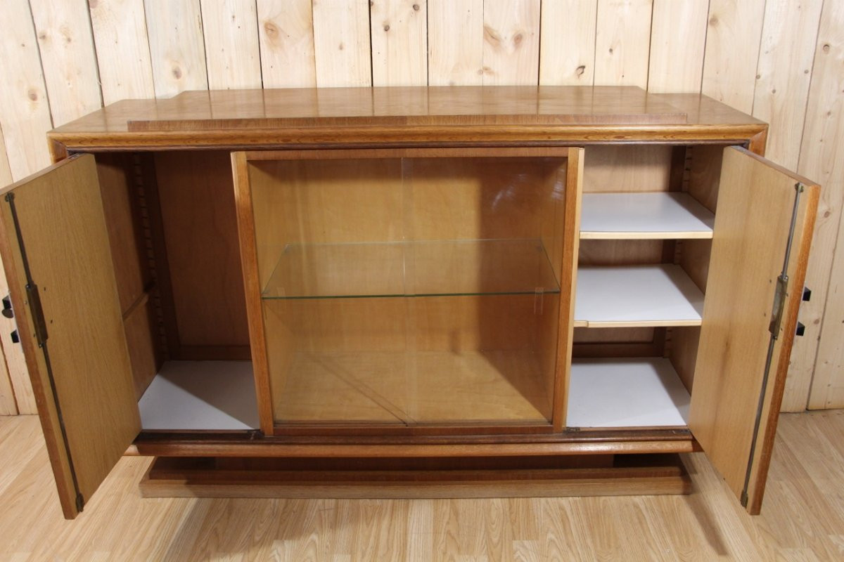 Art Deco Period Sideboard In Light Oak By Auguste Vallin -photo-4