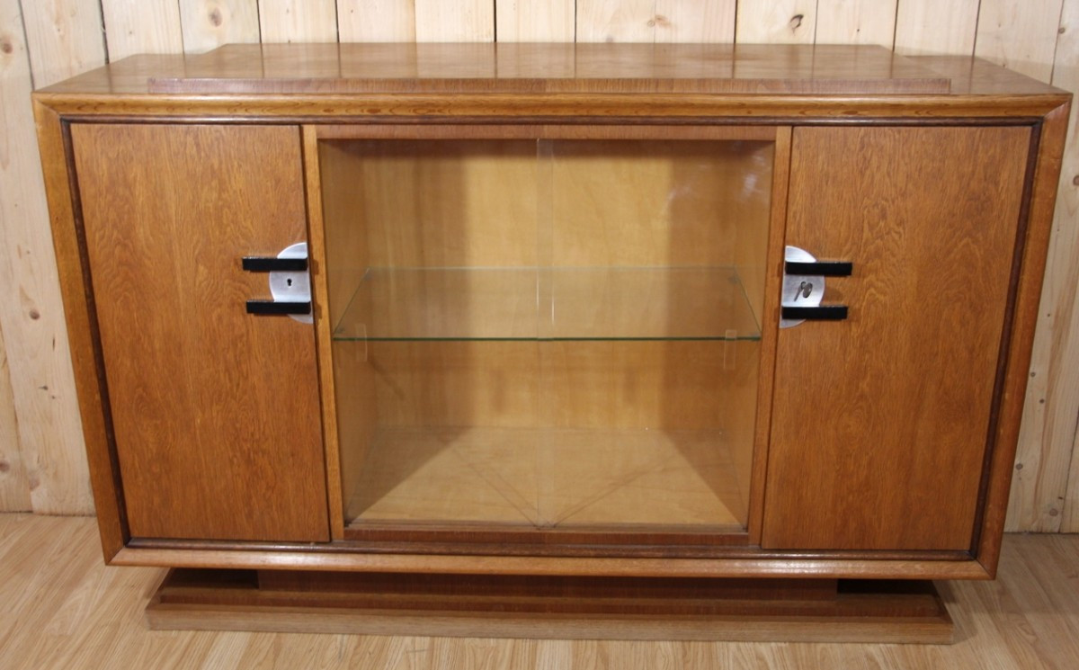 Art Deco Period Sideboard In Light Oak By Auguste Vallin 