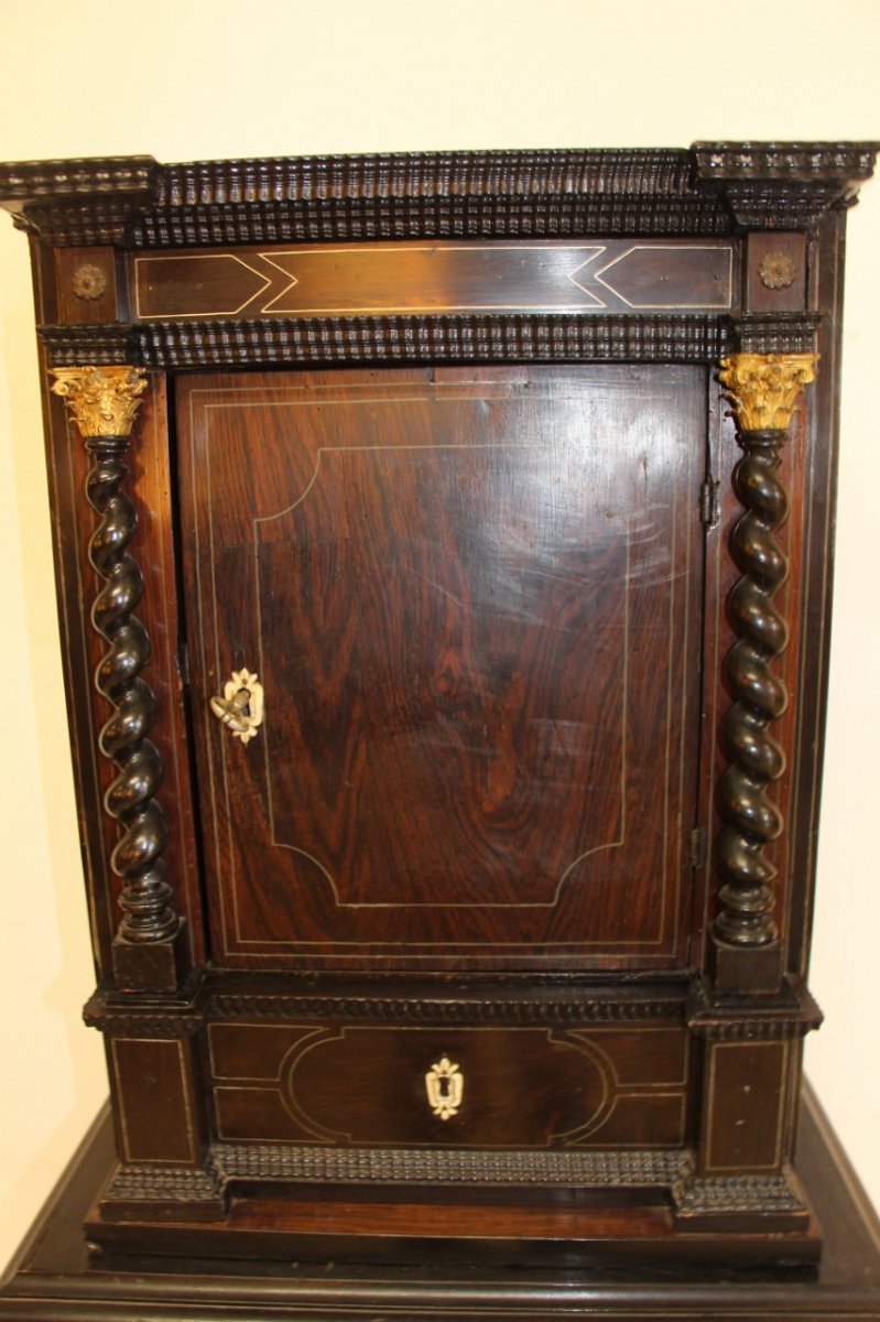 XVIIth Cabinet In Rosewood And Tin Fillet-photo-7