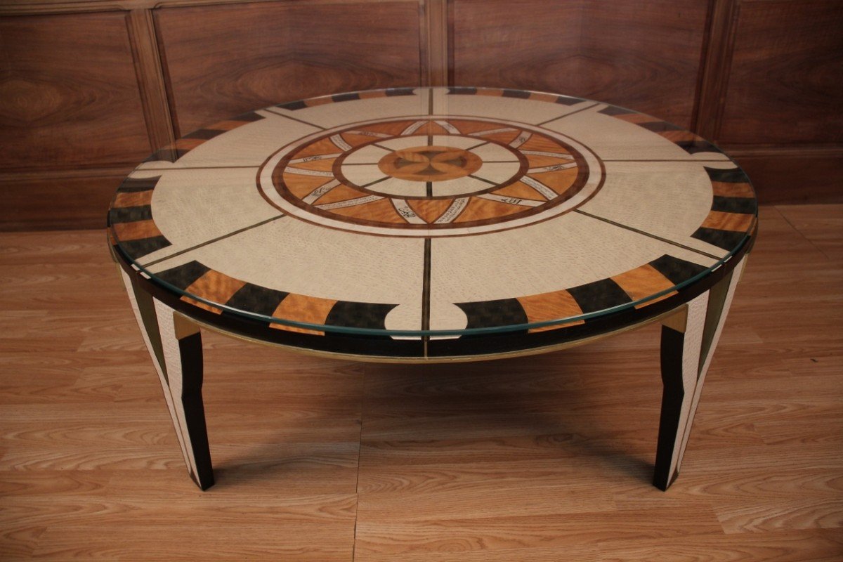 Circular Coffee Table In The Style Of Carlo Bugatti-photo-5