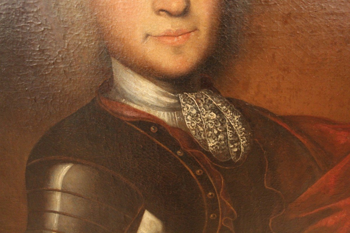 Large Portrait Early XVIIIth Of Daniel De Pont Wlyamoz, Captain In The Service Of Spain-photo-7