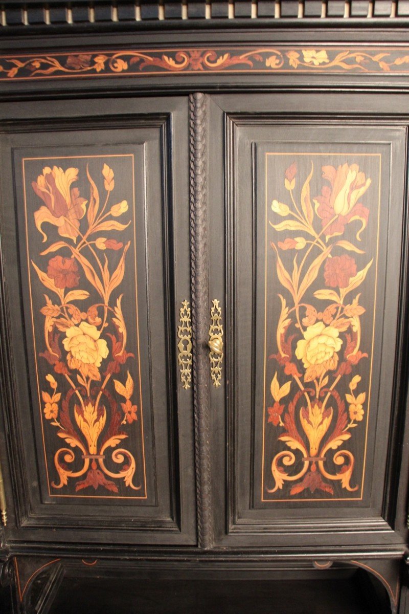 Buffet Two Corps Napoleon III In Marquetry Attributed To Charles Hunsinger-photo-7