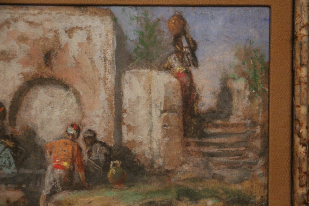 Pastel Orientaliste De Louis Tesson XIXeme-photo-4