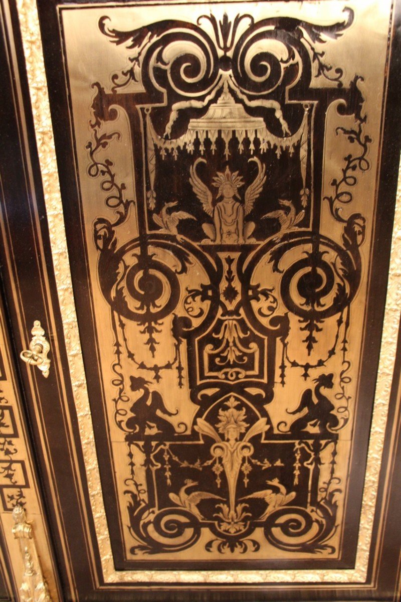 Buffet At Support Height In Boulle Marquetry Attributed To Befort Jeune-photo-3