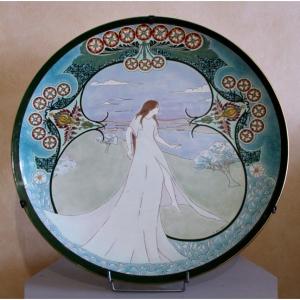 Large Dish Kg Lunéville Signed Marchal Art Nouveau