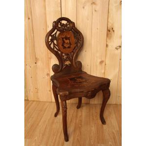 Black Forest Chair, German Or Swiss Work XIXth