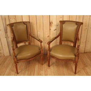 Pair Of Armchairs Louis XVI Directoire Eighteenth