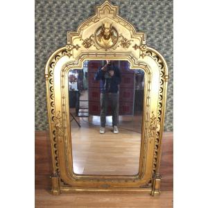 Grand Miroir d'époque XIXeme, Style Gothique, 200cm de hauteur 