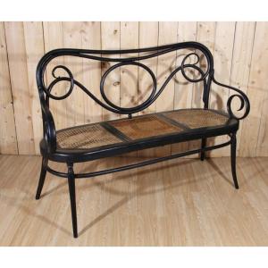 Banquette En Bois Courbé Style Thonet Fin XIXeme 