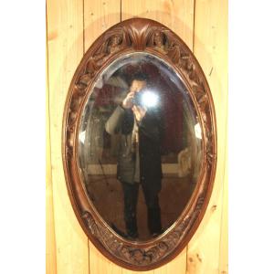 Art Nouveau Oval Mirror Attributed To Majorelle 