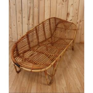 60s Rattan Daybed