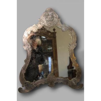 Large Table Mirror In Sterling Silver XIXth