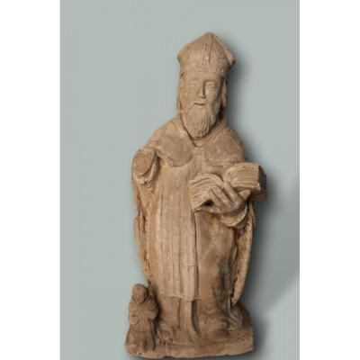 Stone Statue Representing A Bishop Or A Saint XVII