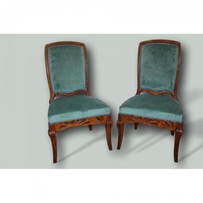 Pair Of Chairs "cradles Pres" Emile Gallé