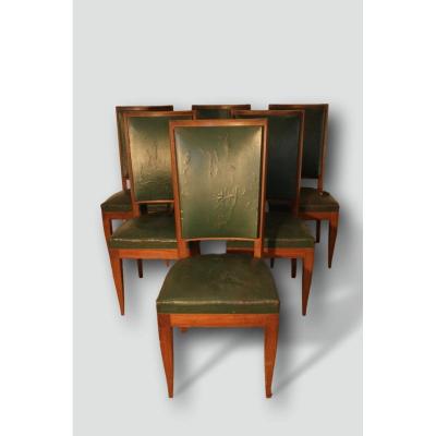 Series Of 6 Art Deco Mahogany Chairs