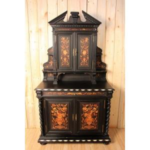 Buffet Two Corps Napoleon III In Marquetry Attributed To Charles Hunsinger