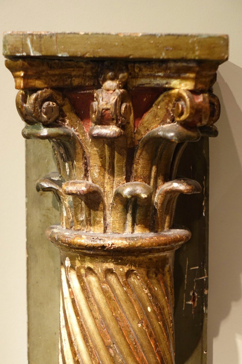 Pair Of Twisted Sconces Columns, France 17th C.-photo-1