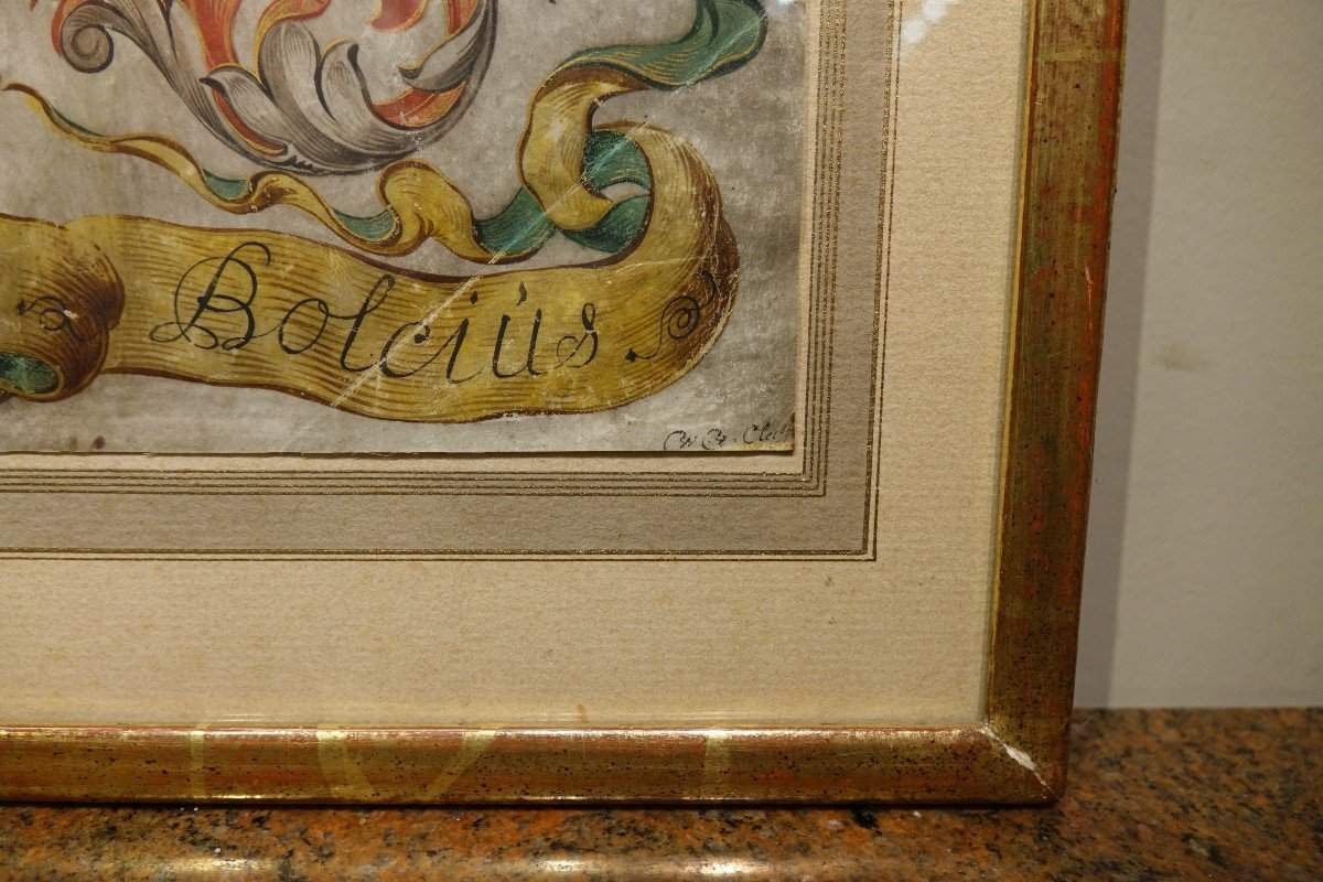 Coat Of Arms Painted On Vellum, Flanders, 17th C.-photo-1