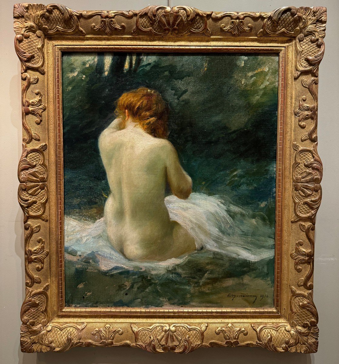 Nude Seated Woman, From Behind, E. Mondineu, 1910