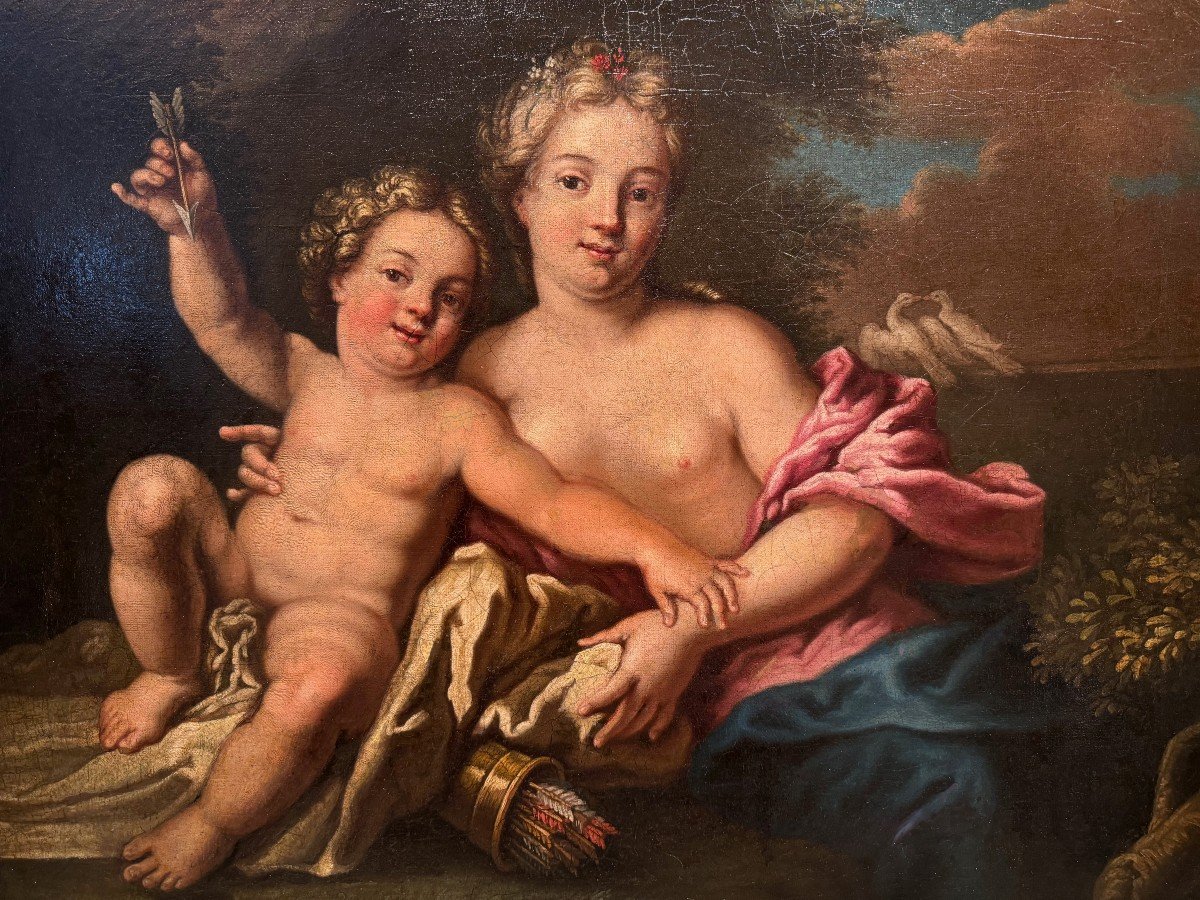 "venus And Love", French School, Circa 1750-photo-2