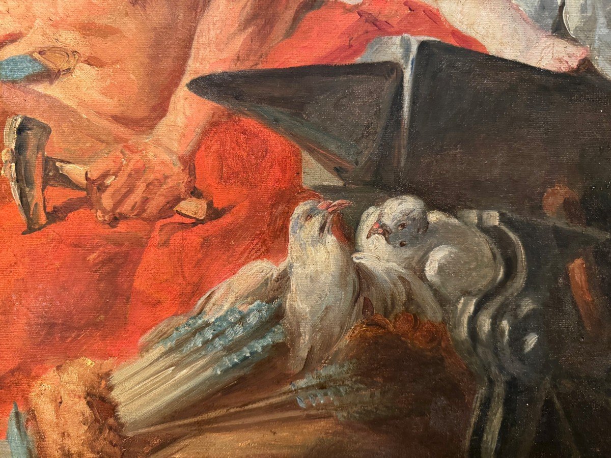 "Vénus dans les forges de Vulcain", Atelier De François Boucher? Fin Du 18e S.-photo-3