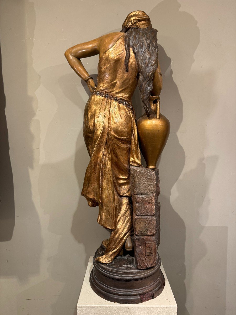 "rebecca At The Well", Gilded Terracotta, Goldscheider, 1903.-photo-3