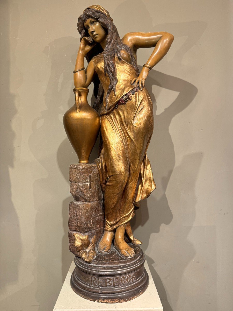 "rebecca At The Well", Gilded Terracotta, Goldscheider, 1903.-photo-6